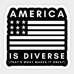 American is Diverse - White Sticker